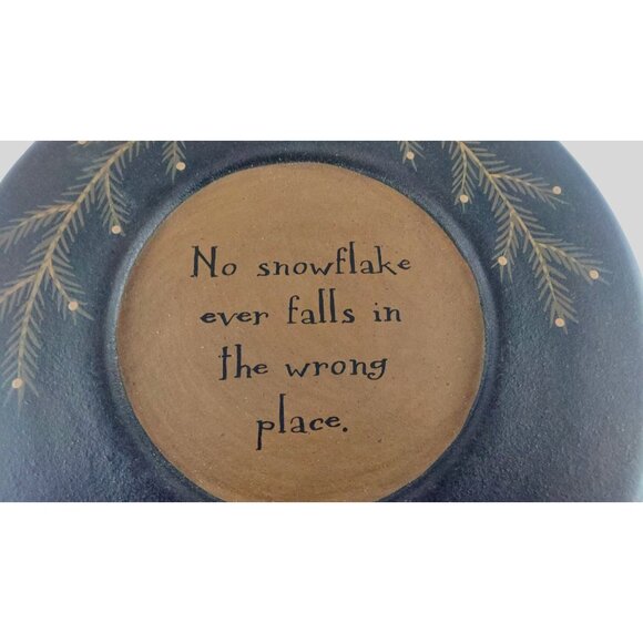Barbara Lloyd Snowman & Quote "No Snowflake Ever Falls In The Wrong Place" Plate - Picture 7 of 9